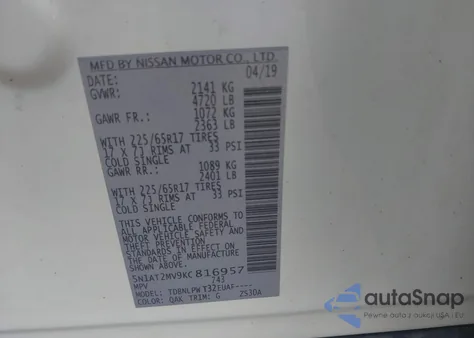 2019 Nissan Rogue S from USA, damaged, VIN 5N1AT2MV9KC816957